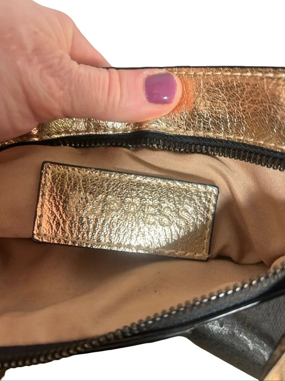 Express Metallic Gold Clutch/Wristlet